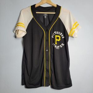 MLB Pittsburgh Pirates Baseball Jersey Shirt Youth Large Button Up Fan Gear Y2K